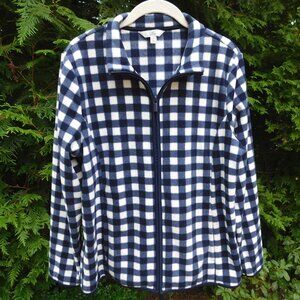 Croft & Barrow Windowpane Plaid Full-Zip Fleece Jacket (M)